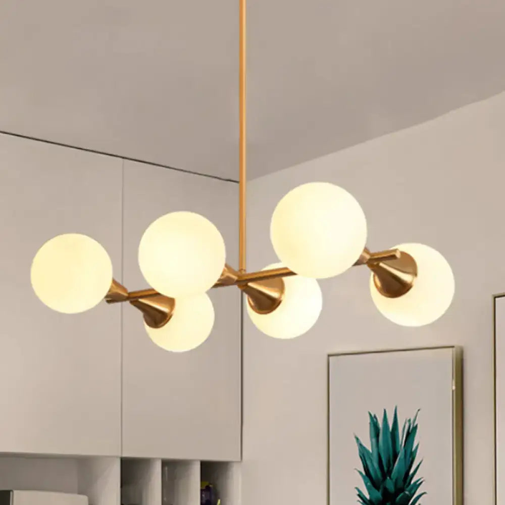 Modern brass white bubble island light kitchen chandelier