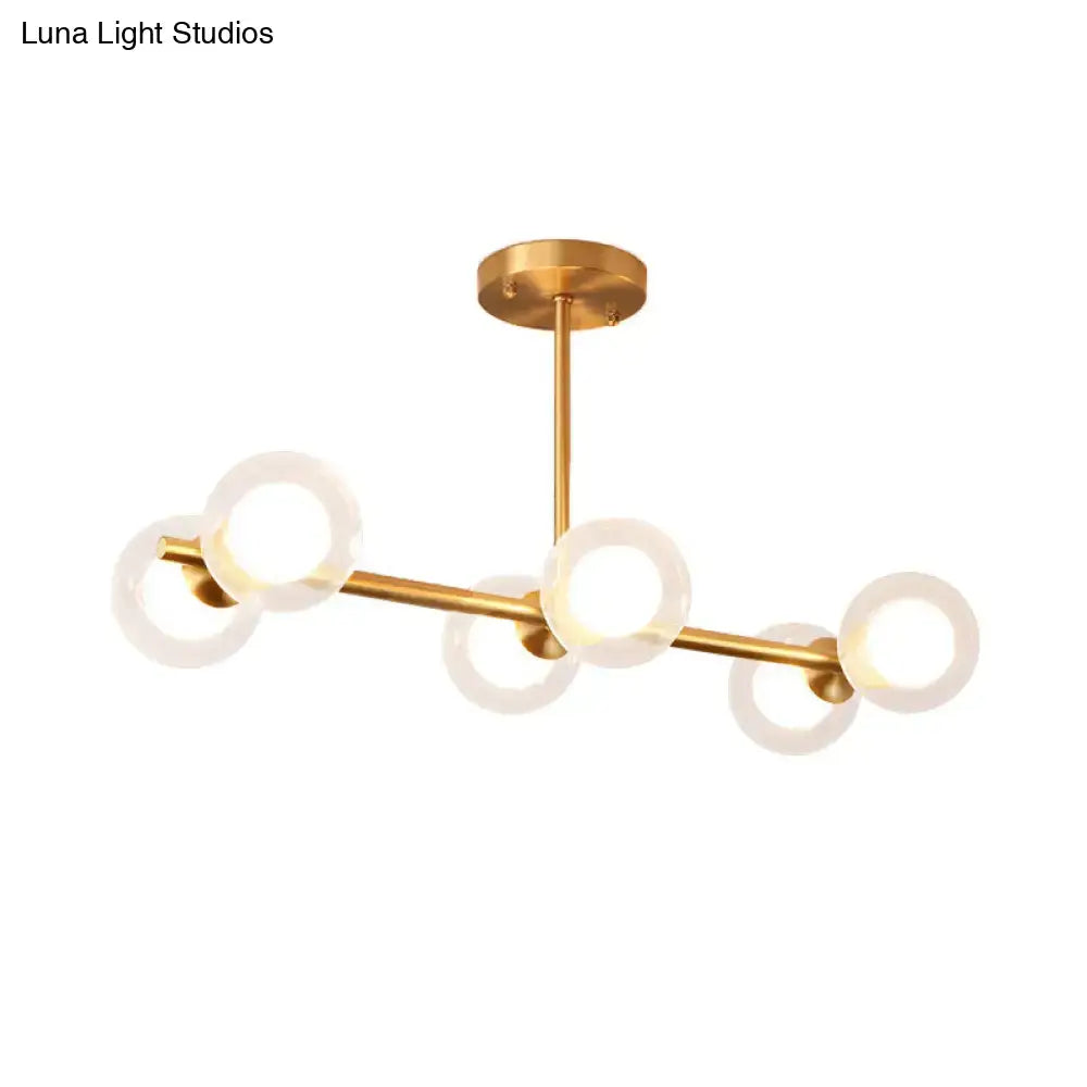 Modern brass white bubble island light kitchen chandelier