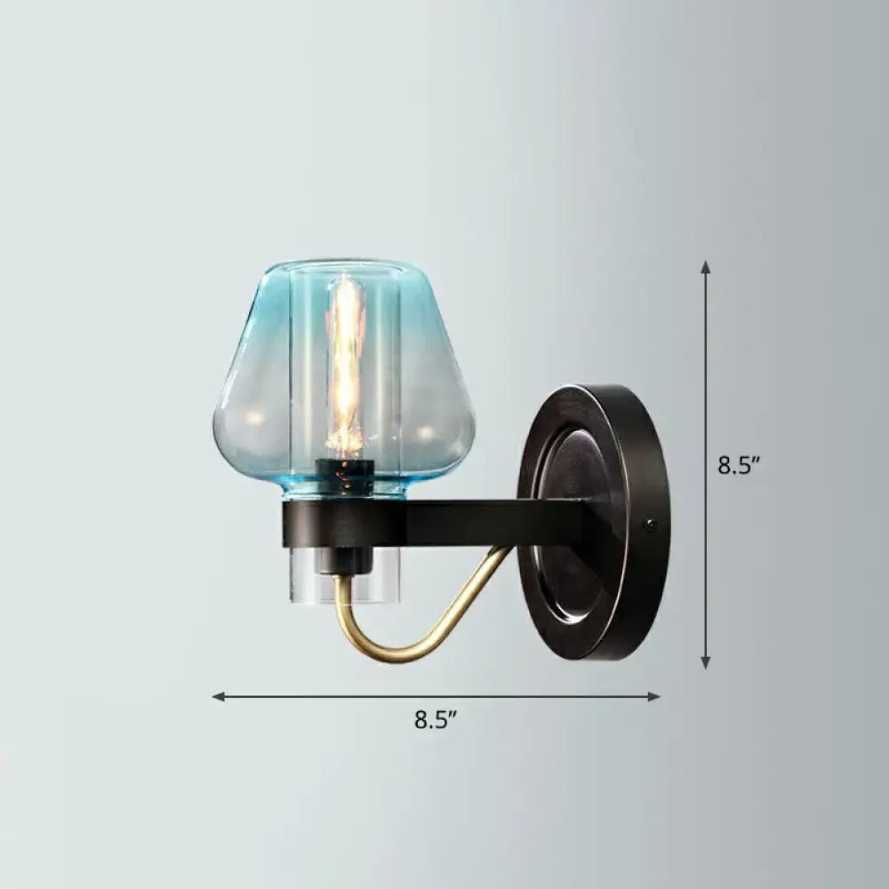 DecorBites™ Modern Conical Porch Wall Mount Glass Light Fixture with 1-Light