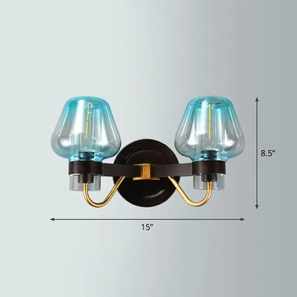DecorBites™ Modern Conical Porch Wall Mount Glass Light Fixture with 1-Light