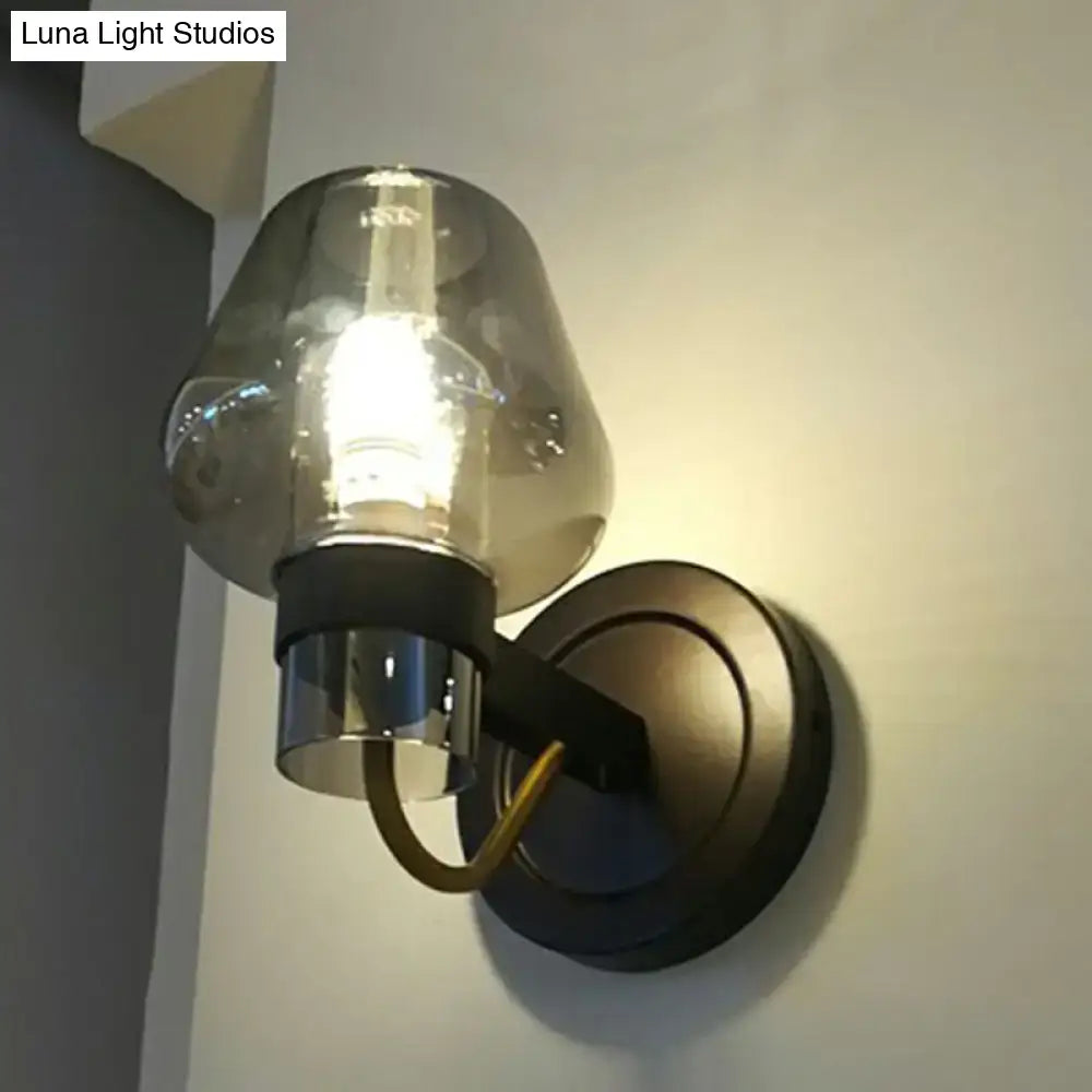 DecorBites™ Modern Conical Porch Wall Mount Glass Light Fixture with 1-Light