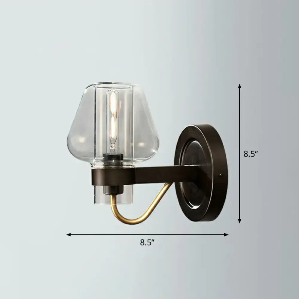 DecorBites™ Modern Conical Porch Wall Mount Glass Light Fixture with 1-Light