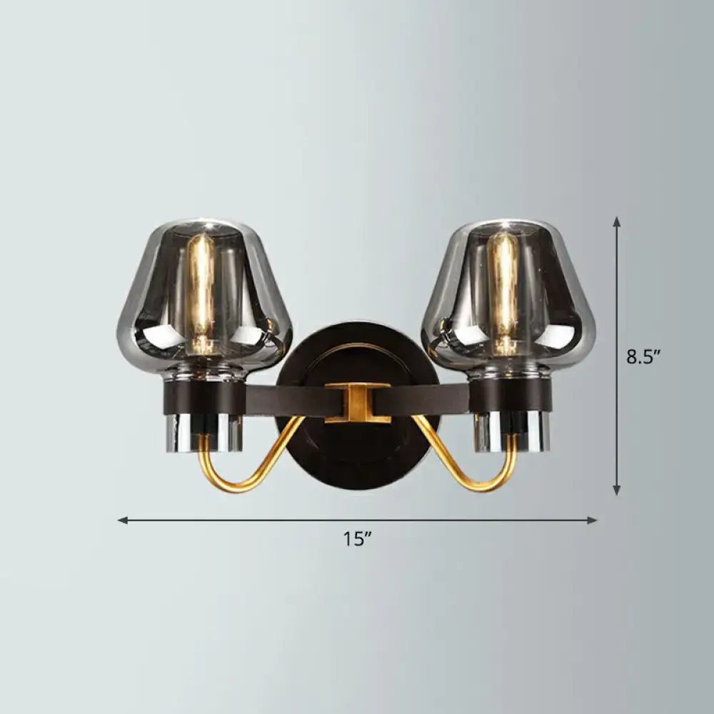 DecorBites™ Modern Conical Porch Wall Mount Glass Light Fixture with 1-Light