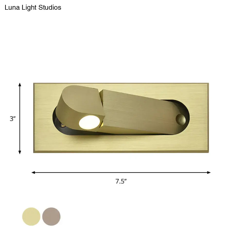 Modern bronze & coffee rectangular led wall lamp for bedroom