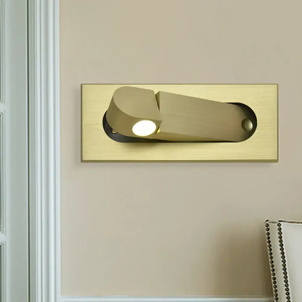 Modern bronze & coffee rectangular led wall lamp for bedroom