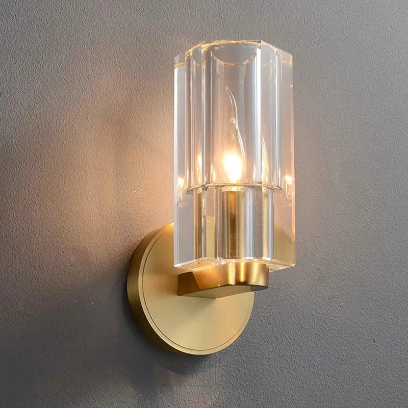 DecorBites™ Bronze Copper Crystal Wall Lamps Luxury Lighting Fixture for Aisle Bedside Decor.