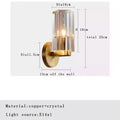DecorBites™ Bronze Copper Crystal Wall Lamps Luxury Lighting Fixture for Aisle Bedside Decor.