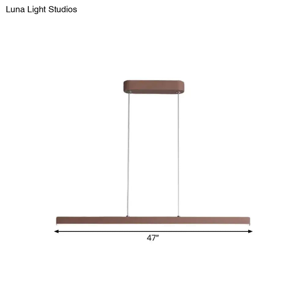 DecorBites™ Modern Metal Island LED Pendant Lamp in Brown with Warm/White Light