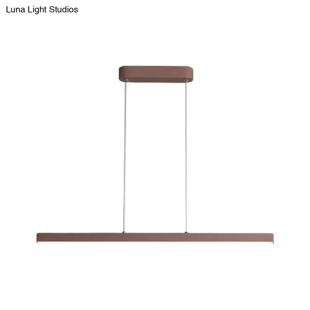 DecorBites™ Modern Metal Island LED Pendant Lamp in Brown with Warm/White Light