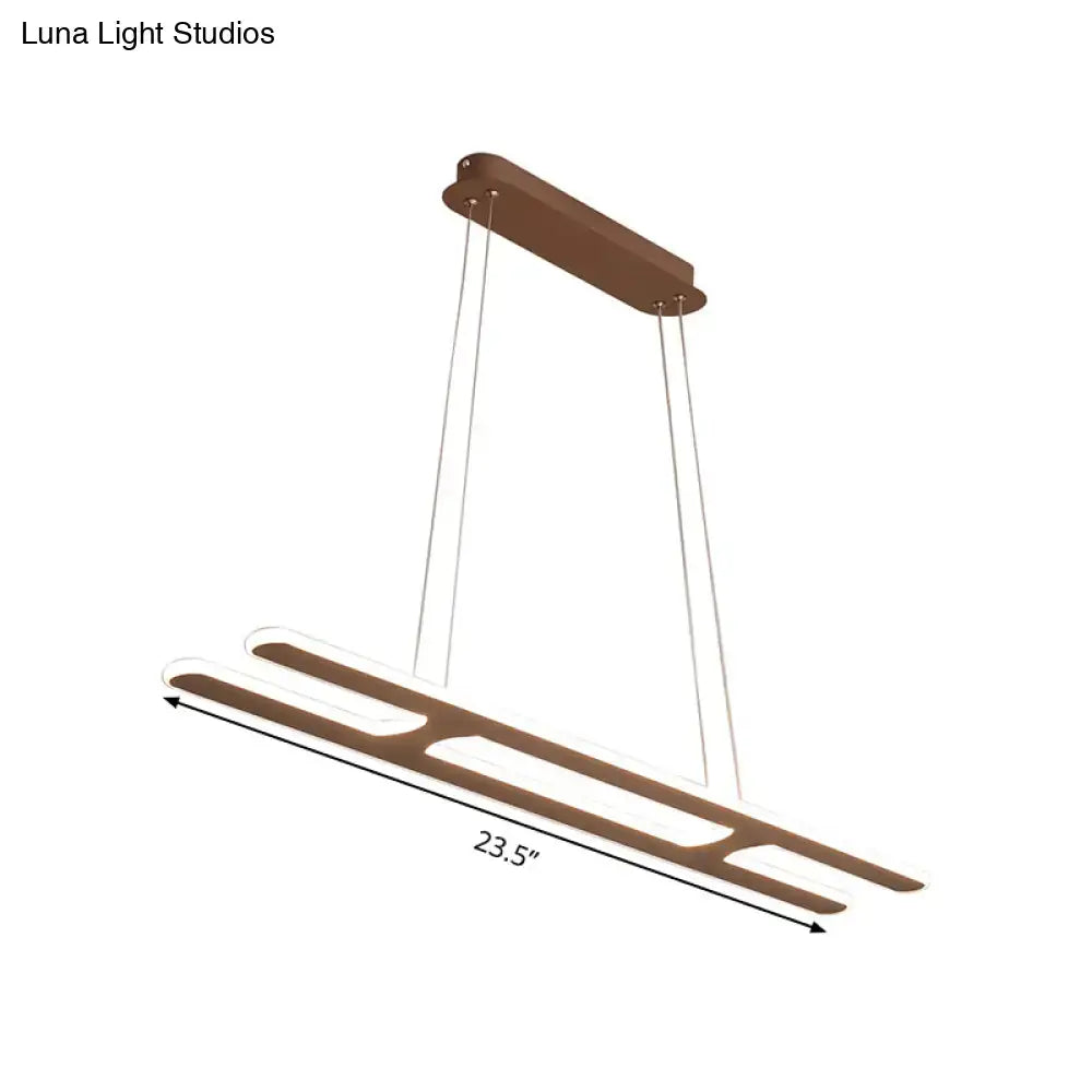 DecorBites™ Modern Black Ladder Pendant Light - LED Acrylic Island Lighting in Warm/White Light - 23.5"/31.5"/39" Width
