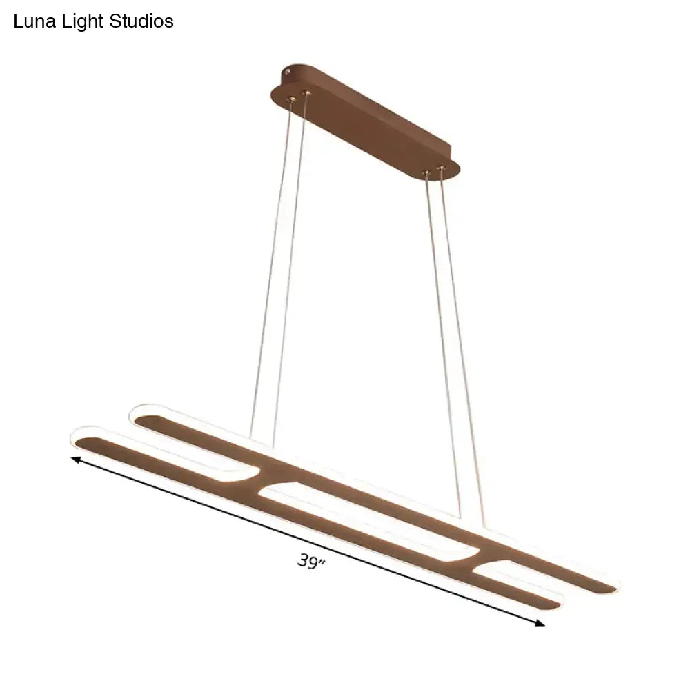 DecorBites™ Modern Black Ladder Pendant Light - LED Acrylic Island Lighting in Warm/White Light - 23.5"/31.5"/39" Width
