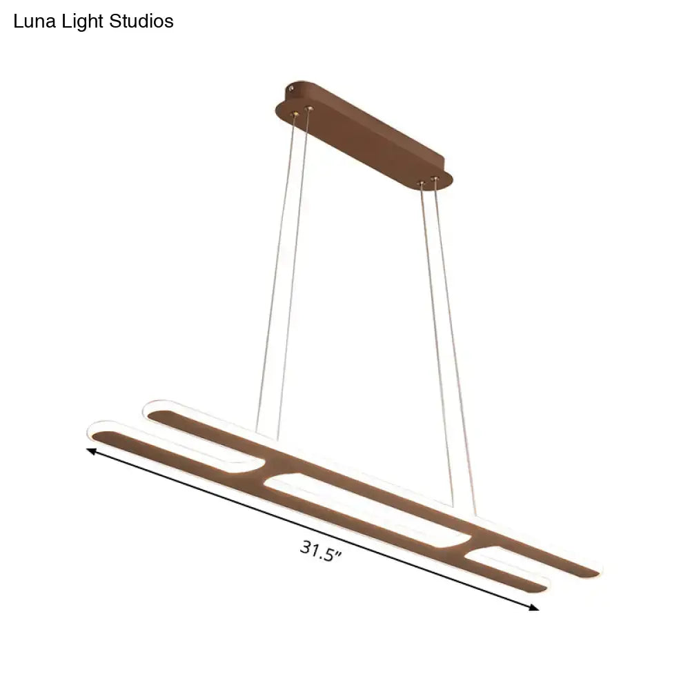 DecorBites™ Modern Black Ladder Pendant Light - LED Acrylic Island Lighting in Warm/White Light - 23.5"/31.5"/39" Width