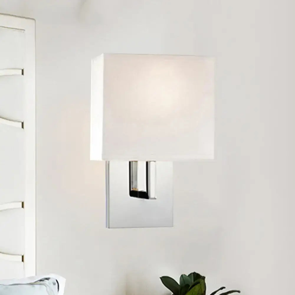 Modern brown fabric wall mount sconce – bedroom cylinder light