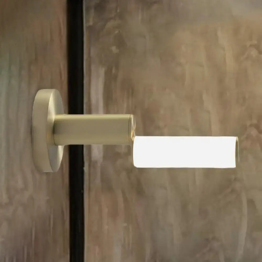 Modern brushed brass led door handle with gold metal finish bedroom