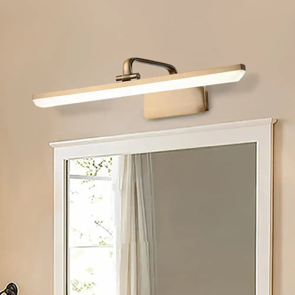 Modern brushed brass led vanity sconce – bathroom wall light