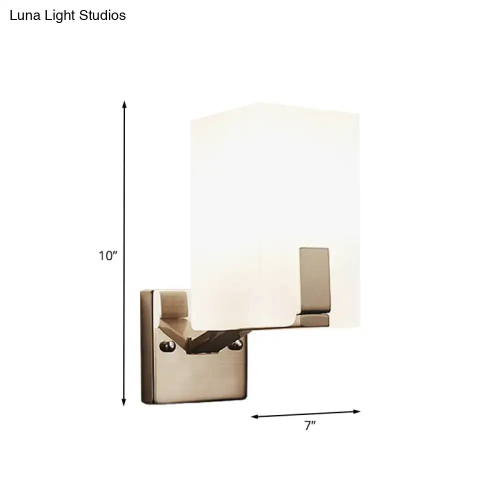 Modern brushed brass wall sconce bedroom frosted glass light type