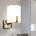 Modern brushed brass wall sconce bedroom frosted glass light type
