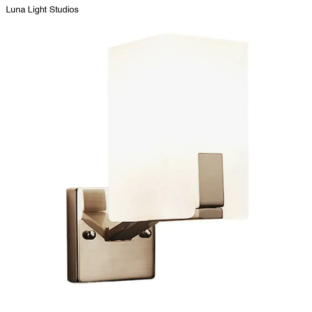 Modern brushed brass wall sconce bedroom frosted glass light type