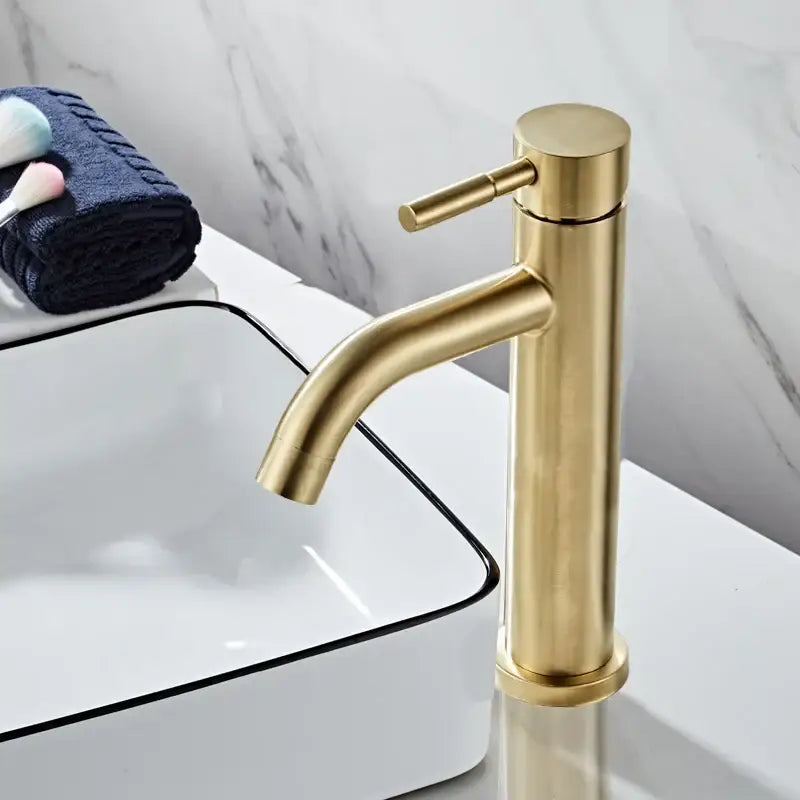 Modern brushed gold basin faucet bathroom single handle mixer tap
