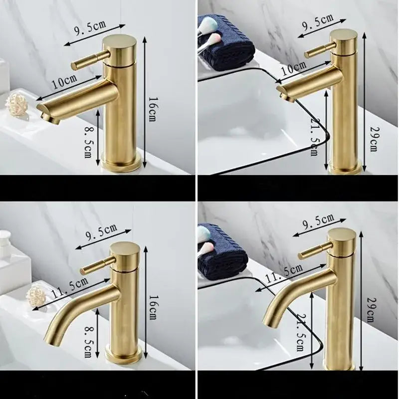 Modern brushed gold basin faucet bathroom single handle mixer tap