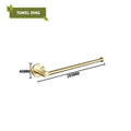 DecorBites™ Brushed Gold Bathroom Accessories Set: Wall Mount Shelf, Toilet Paper Holder, Towel Bar, Robe Hook