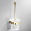 DecorBites™ Brushed Gold Bathroom Hardware Set: Towel Rack, Corner Shelf, Paper Holder, Hook, Toilet Brush Holder