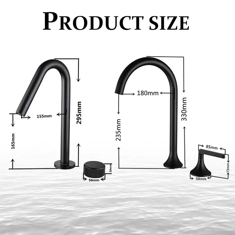 DecorBites™ Brass Basin Faucet Brushed Gold Double Bracket Two Holes Hot Cold Mixer