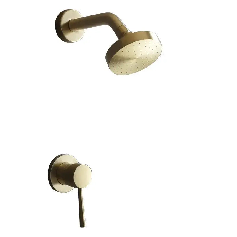 DecorBites™ Brushed Gold Round Rainfall Shower Faucet Set, Wall Mounted Shower Mixer