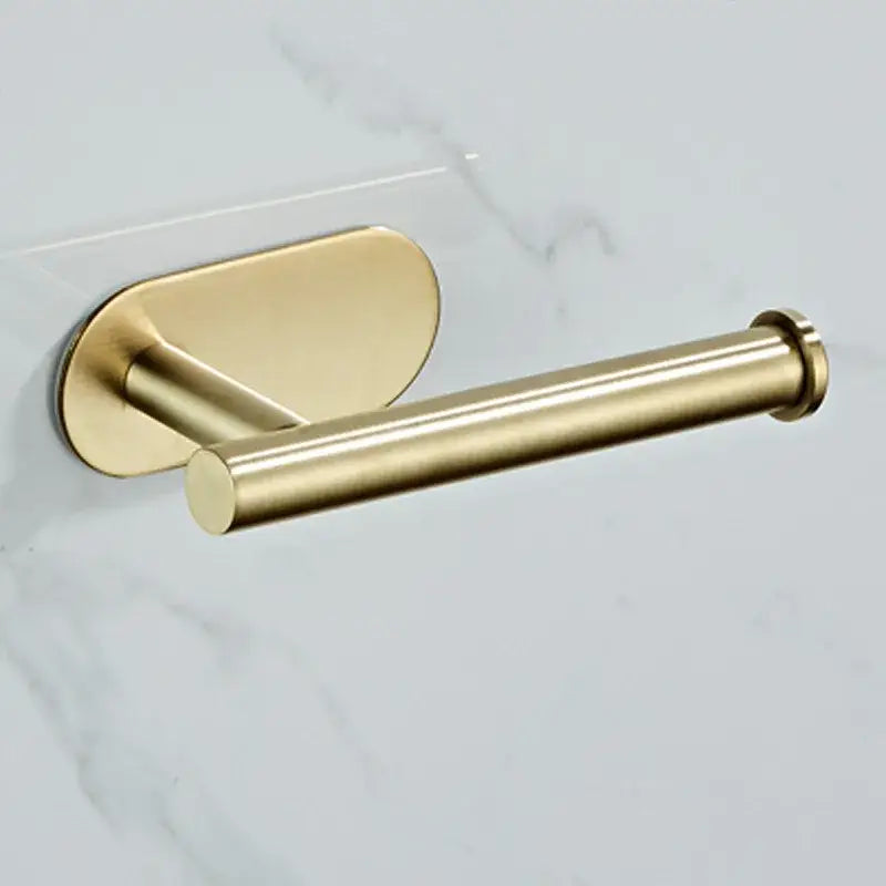 DecorBites™ Brushed Gold Stainless Steel Toilet Paper Holder Kitchen Bathroom Tissue Rack Stand