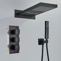 Modern brushed gold thermostatic shower faucet set bathroom rain head