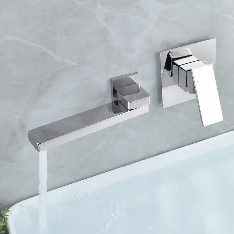 DecorBites™ Brushed Gold In-Wall Basin Faucet Set, Hot Cold Bathroom Sink Mixer Tap