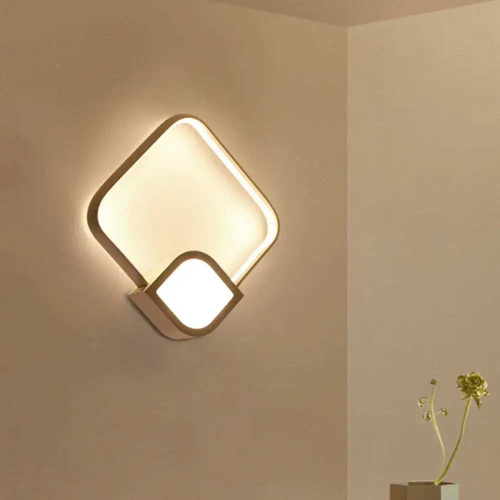 Modern brushed gold & white led sconce bedroom max bulb wattage 15w