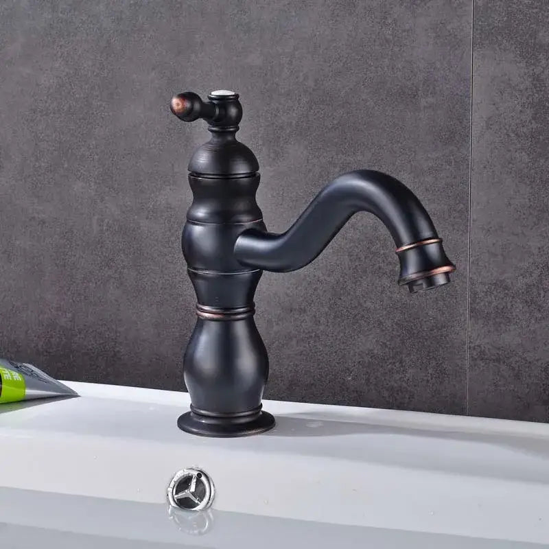DecorBites™ Brushed Nickel Basin Faucet with Long Spout - Deck Mounted Single Handle Mixer