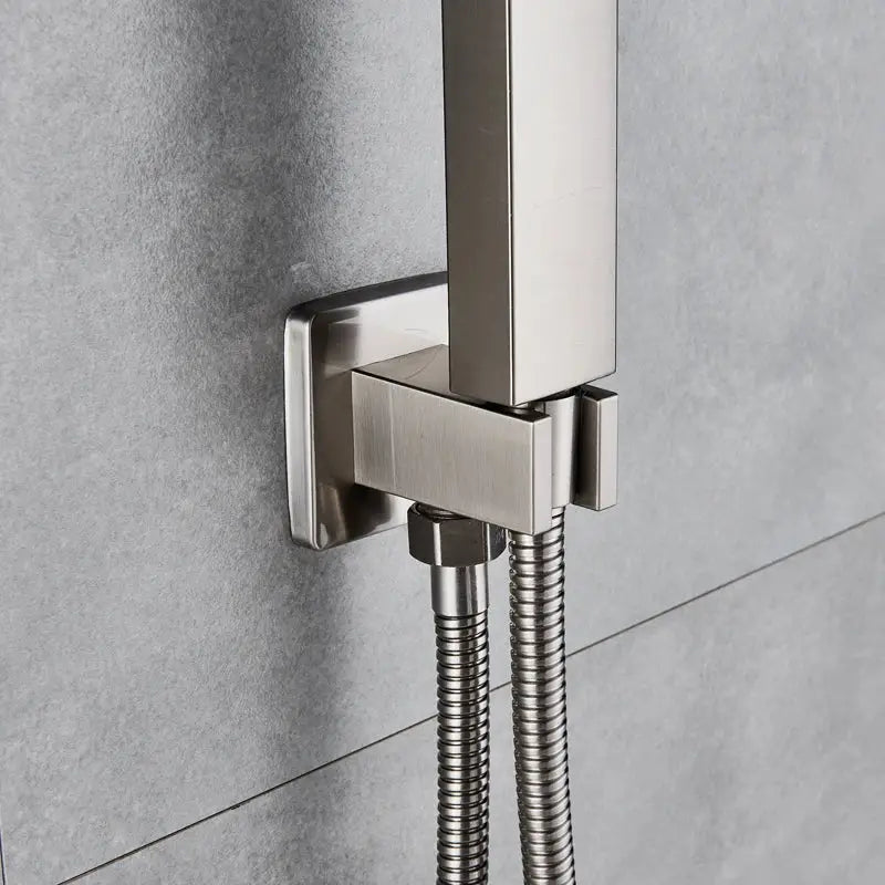 DecorBites™ Brushed Nickel Handshower Set with Stainless Steel Hose & Wall Bracket