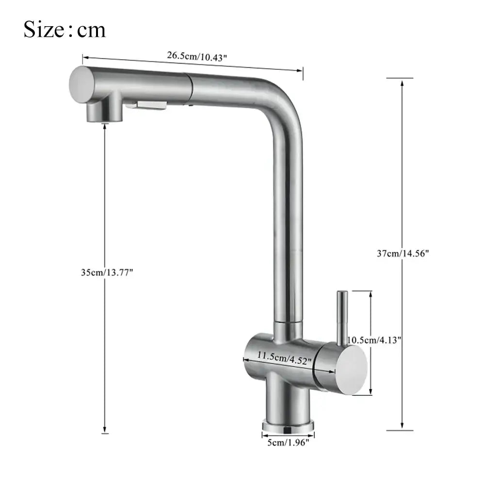 Modern brushed nickel kitchen faucet with dual spray nozzle