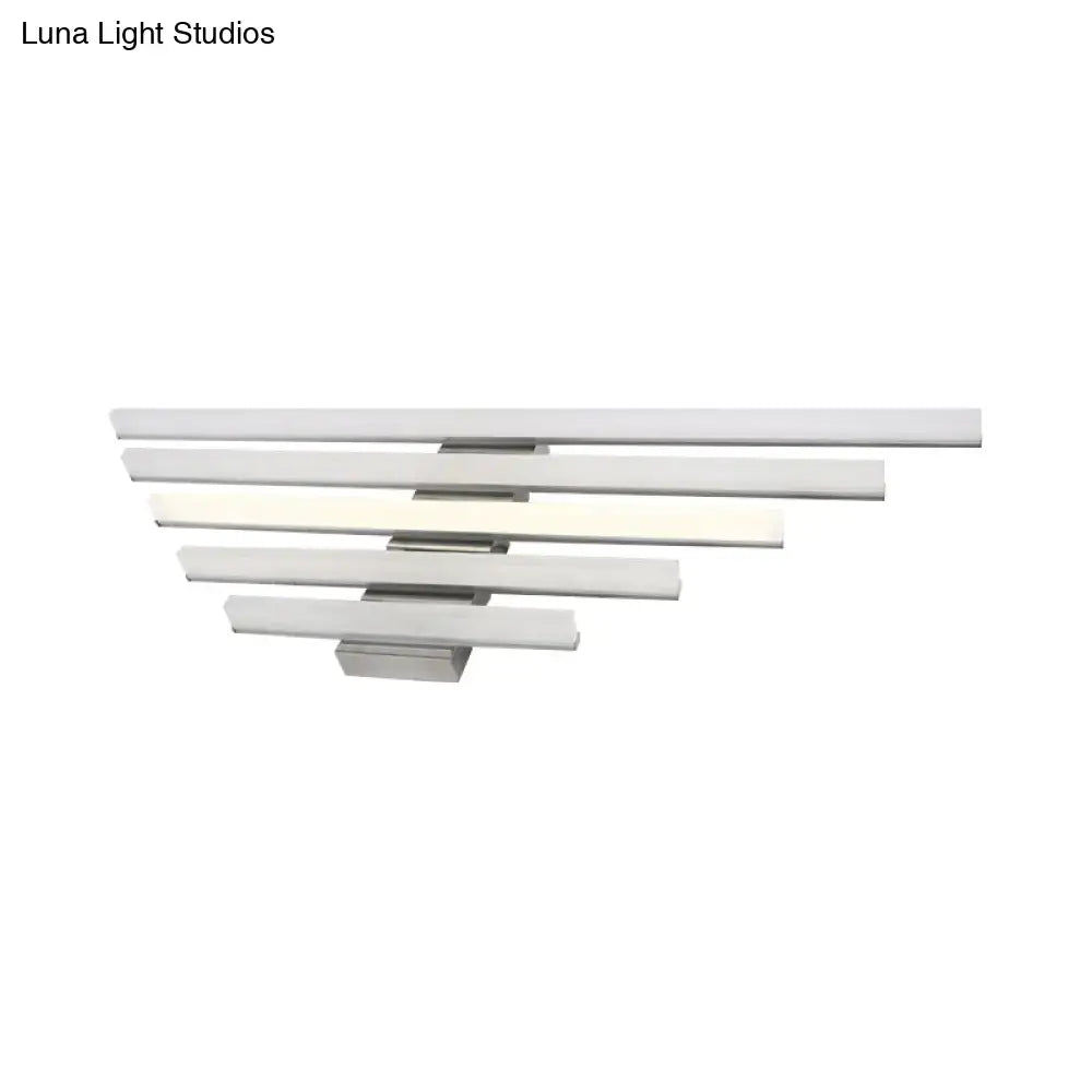 DecorBites™ 16"/31.5"/47" W Acrylic Straight Vanity Lamp - Sleek Chrome LED Wall Mount Light Fixture