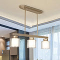DecorBites™ Traditional Gold Island Hanging Lamp with Clear Glass Shade, Ideal for Dining Rooms - 3/4 Lights