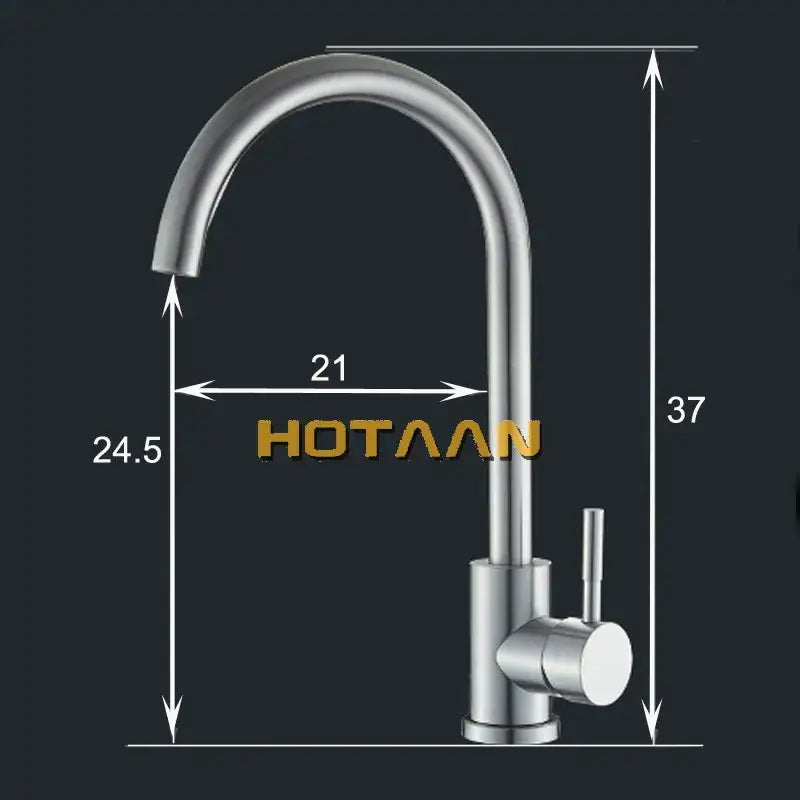 DecorBites™ Brushed Nickel Stainless Steel Kitchen Faucet with Single Handle and Single Hole