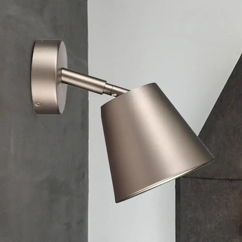 Modern brushed nickel tapered wall sconce bathroom light