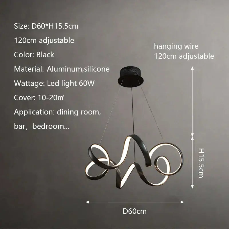 DecorBites™ Creative Twisted LED Chandelier for Living Room Bedroom Lighting
