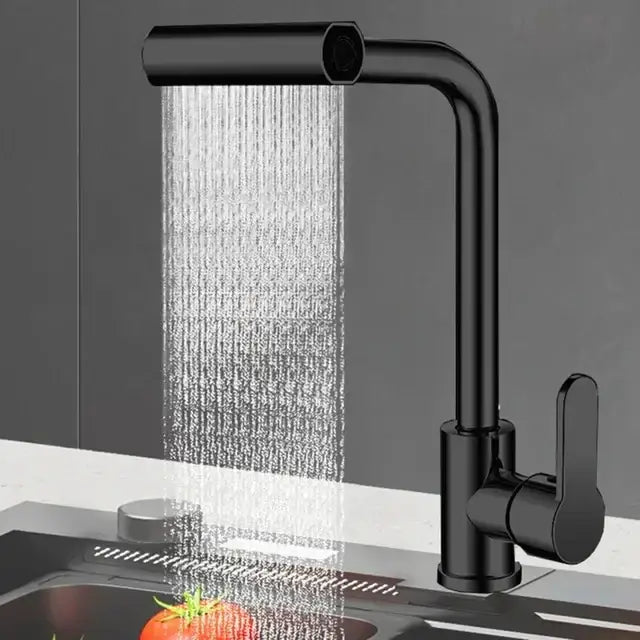 DecorBites™ Brushed Stainless Steel Kitchen Faucet with Rotation Stream Sprayer Head