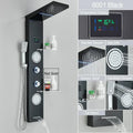 Modern brushed stainless steel led light shower column bathroom spa