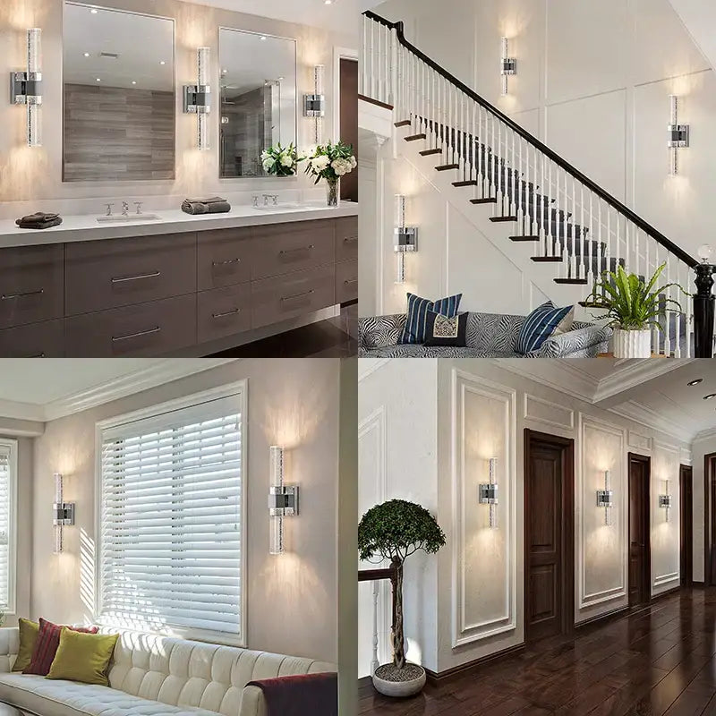 DecorBites™ Bubble Crystal LED Wall Sconces for Bathroom Dresser Living Room Bedroom Mirrors