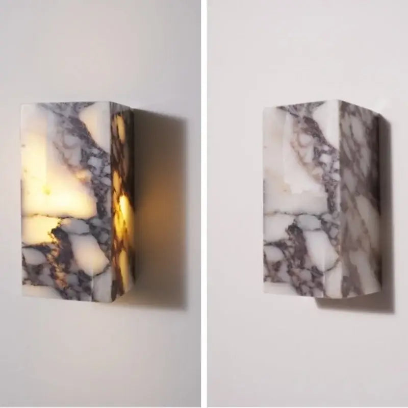 Modern bulgari stone led wall lights bedroom alabaster sconces