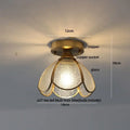 Modern butterfly glass tiffany ceiling light bedroom brass lamp