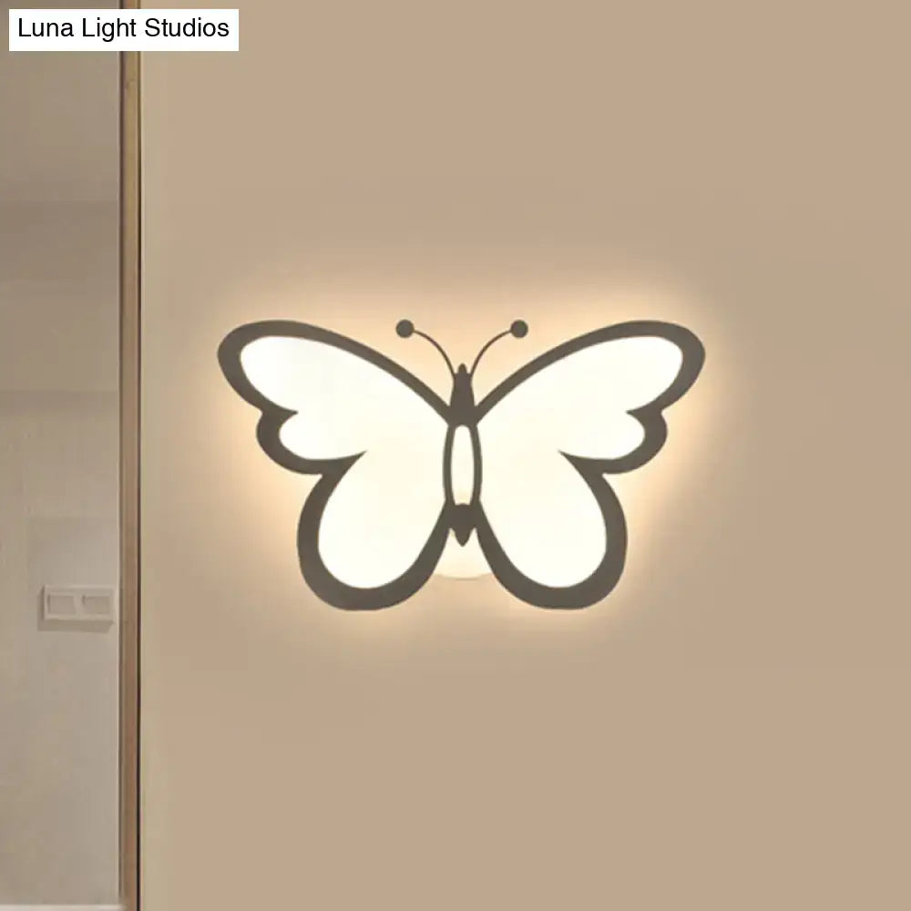DecorBites™ Contemporary LED Butterfly Wall Mounted Night Lamp - Modern 1/3 Lights Sconce, White Acrylic, White/Natural Light