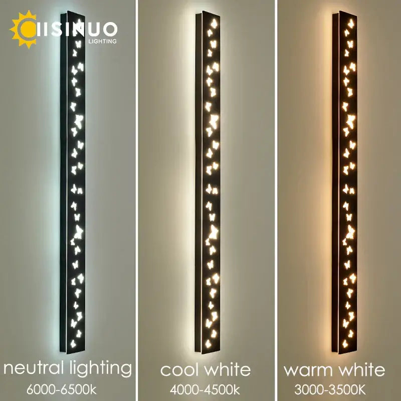DecorBites™ Butterfly Pattern LED Outdoor Wall Sconce Black, Garage Yard Decor Lighting