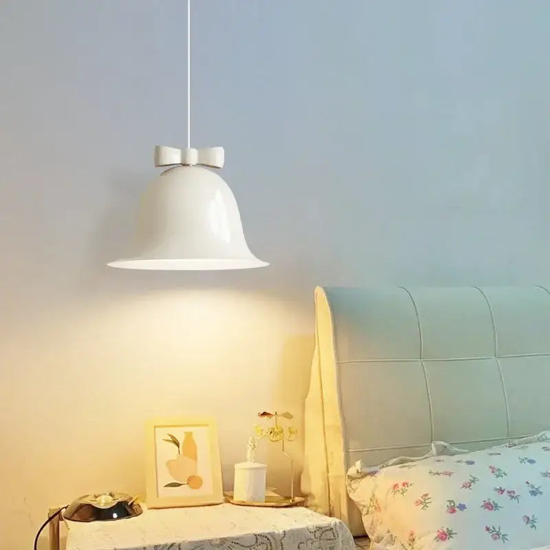 Modern ceramic bowknot bell led lighting fixture for dining room