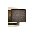 Modern charcoal fabric drum wall sconce bedroom light white & black