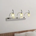 DecorBites™ Modern Chrome LED Vanity Light with Adjustable 3 Bulbs, Flower Crystal Shade - Wall Mounted Bathroom Lamp